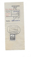 RESGUARDO GIRO POSTAL 1976 ALMERIA TABERNAS TIMBRE 1 PESETA MUTUALIDAD POSTAL - Usati