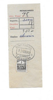 RESGUARDO GIRO POSTAL 1976 ALMERIA TABERNAS TIMBRE 1 PESETA MUTUALIDAD POSTAL - Used Stamps
