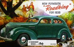 ► PLYMOUTH  Roadking & Hunting Chasse 1939  -  Automobile  Publicity (Litho In U.S.A.) - Rutas Americanas