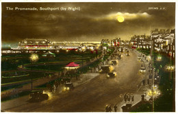 LANCS - SOUTHPORT - THE PROMENADE (BY NIGHT) RP  La2861 - Southport