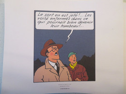 Planche TINTIN  "Objectif Lune"  N°57 Strip 4  Ed Hergé-Moulinsart 2011 Ex Libris - Künstler G - I