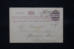 VICTORIA - Entier Postal De Melbourne En 1889 Pour Melbourne - L 78811 - Cartas & Documentos