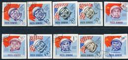 ROMANIA 1964 Astronauts Imperforate  Used.  Michel 2248-57 - Gebraucht