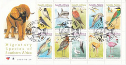 Migratory Species Of Southern Africa On Leaflet - Blocks & Sheetlets