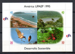 COSTA RICA. BF 16 De 1995. UPAEP/Jabiru D'Amérique/Araignée. - Spinnen