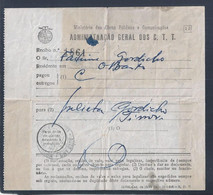 Recibo De Carta Expedida Para Timor Entregue Na Auto Ambulância Lisboa, Cadaval, Caldas Rainha Em Olival De Basto 1955 - Briefe U. Dokumente