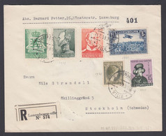 1939. LUXEMBOURG. Beautiful Reg Cover With 6 Stamps Including 1 3/4 Fr. AIR MAIL  Fro... (Michel 237+) - JF368640 - Lettres & Documents