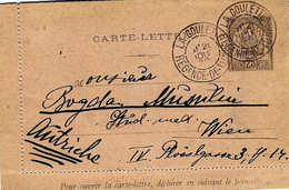 1892- Carte-lettre  E P 25 C  De LA GOULETTE  / REGENCE De TUNIS Pour Wien ( Autriche ) - Cartas & Documentos