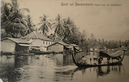 Bornego Indonesia // Groet Uit Bandjermasin - Kween Rivier Met Tambangan Ca 1900 Hoekjes - Indonesië