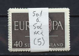 Finlande - Finnland - Finland Lot 1960 Y&T N°501 à 502 - Michel N°525 à 526 *** - EUROPA - Lot De 5 Séries - Fogli Completi E Multipli