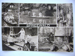 SPREEWALD - Mehrbildkarte - Volkstrachten - Folk Costumes - Posted 1968 - Luebben (Spreewald)