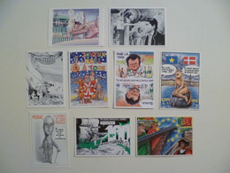 Lot De 9 Cartes Postales Illustrateur Bernard VEYRI /  300 Ex Dont Dédicaces - Veyri, Bernard