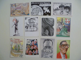 Lot De 11 Cartes Postales Illustrateur Bernard VEYRI /  500 Ex - Veyri, Bernard