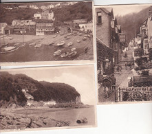 3 VUES DE CLOVELLY  Harbour Port  BEACH Plage  High Street  Horses Chevaux Sur Papier à Lettre - Clovelly