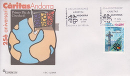 Enveloppe  FDC  1er  Jour   ANDORRE  ANDORRA    Organisation  Caritative    CARITAS  D' ANDORRE    2005 - Sonstige & Ohne Zuordnung