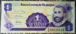 BILLETE DE 1 CENTAVO DE CORDOBA DE NICARAGUA.  SIN CIRCULAR - Nicaragua