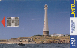 Uruguay TC 213a, $50,  Isla De Flores, Lighthouse, 2 Scans. - Uruguay