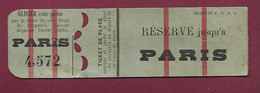 221120A - TICKET CHEMIN DE FER - FRANCE PARIS 4572 Voyageur Breveté SGDG - Europa