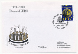 SLOVAQUIE - Enveloppe FDC - 10 Ans De L'Euro - 27/11/2008 - FDC