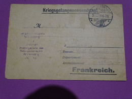 Carte D'un Prisonnier Français 1914-1918 Du Camp De WIttenberg - 1914-18