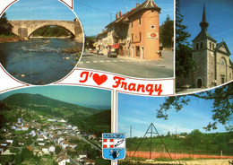 4802 Carte Postale  FRANGY Le Grand Pont Sur Les Usses Grande Rue Vue Générale, Le Tennis, L' église  74 Haute Savoie - Frangy