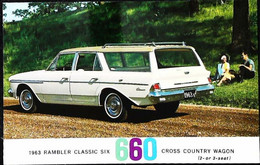 ► AM (American Motors) RAMBLER Cross Country Wagon 1963 - Automobile Publicity   (Litho In U.S.A.) - Rutas Americanas