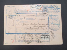 CSSR 1926 Paketkarte Nyrsko Neuern Sudetenland - Constantinople Rücks. Marken Der Türkei, Viele Stempel - Lettres & Documents