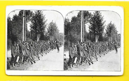Militaria WW1 French Infantry Halting En Route To The Battle Of Aisne France - Stereo-Photographie