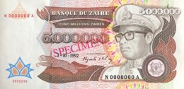 Zaire 5.000.000 Zaires, P-46s (1.10.1992) - UNC - SPECIMEN - Zaire