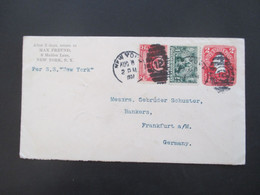 USA 1907 Ganzsachen Umschlag Mit Zusatzfrankaturen Jamestown Ausstellung Nr. 159/160 Per SS New York Schiffspost - Covers & Documents