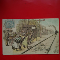 TRAIN PASSAGE SOUVENIR D AMITIE GAUFREE - Eisenbahnen