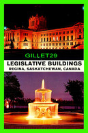 REGINA, SASKATCHEWAN - LEGISLATIVE BUILDINGS AT NIGHT - 2 MULTIVUES - TRAVELTIME - - Regina