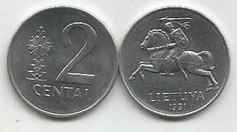 Lithuania 2 Centai 1991. KM#86 High Grade - Lithuania