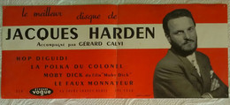 AFFICHE MUSIQUE JACQUES HARDEN GERARD CALVI Publicité DISQUE VOGUE 1950's MUSIQUE DE FILM CINEMA - Manifesti & Poster