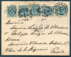 Denmark 20 øre Rate ( 4 øre X 5) Cover Copenhagen - Paris France - Covers & Documents