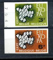 1961 ** Paire Europa. Bord De Feuille.  Tirage 300 Exemplaires Avec N° Au Verso - 1961-1980