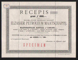 Elzasser Petroleum Maatschappij - Specimen - 1896 - Oil
