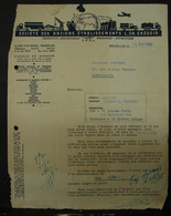 Fac . 8. Facture De La Société Des Anciens Etablissements L. CH. Grégoir à Bruxelles En 1956 - Verkehr & Transport