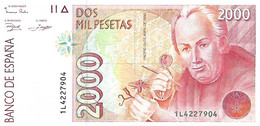 ESPAGNE 1992 2000 Peseta - P.162a.3 Neuf - UNC - [ 4] 1975-… : Juan Carlos I