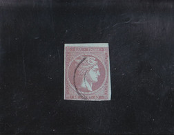 TÊTE DE MERCURE / CHIFFRE AU VERSO  40L  LIE DE VIN / GRIS ROSE  OBLITéRé N° 22 A YVERT ET TELLIER 1863-68 - Used Stamps