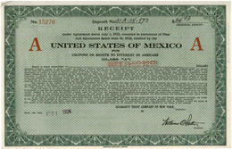 Reçu Coupon D'arriérés Etats Unis Du Mexique 1924 - Navegación