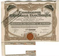 Compagnie Générale Electrique Nancy 1920 - Navigation
