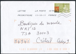 France - Timbre Adhésif YT A107 Seul Sur Lettre Oblitération TOSHIBA - Covers & Documents