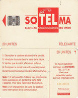 Mali Sotelma Phonecard 20 Units USED - Mali