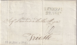 VENEZIA Per Trieste 22.11.1835 - 1. ...-1850 Prefilatelia