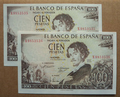 Spain 100 Pesetas 1965 P150 2 Correlative Numbers UNC - Otros & Sin Clasificación