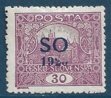 POLOGNE (SILESIE ORIENTALE) 1920 N° 25 30H Lilas Variété Surcharge 20 Tronqué  (Timbre De Tchécoslovaquie) - Silésie