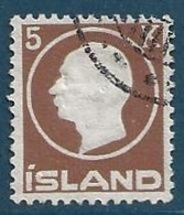 Islande Frederic VIII N°74 5kr Brun Fonçé Oblitéré TTB - Gebruikt