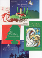 Costa Rica 5 Postal Stationary Christmas Cards Mint #200 - Costa Rica