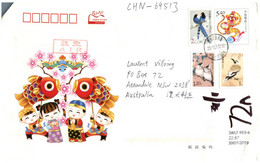 (X 14 A) China Cover Posted To Australia - Large Size With Stamps - Gebraucht